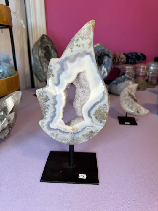 Druzy Agate Statement Flame