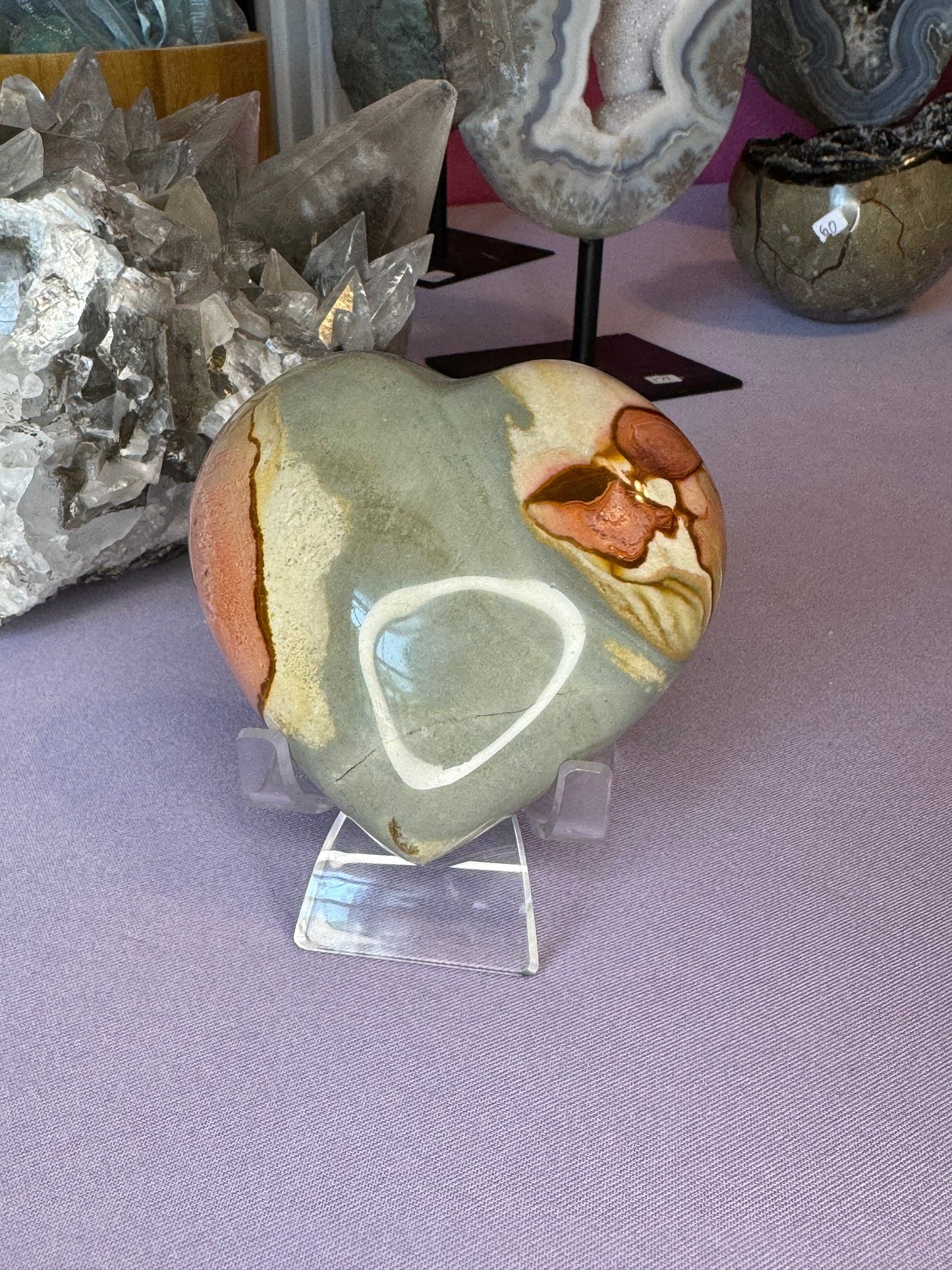 Polychrome Jasper Hearts